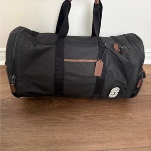 Coach Black Duffel Bag with Brown Accents